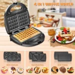 Appareil Presse Panini ET Gaufre Electrique  4 EN 1