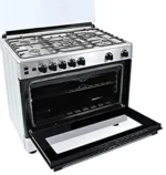 Cuisinière Beko 5 feux inox avec tourne broche 90×60 – Image 2