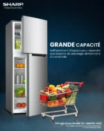 Réfrigérateur Sharp 2 Portes 270L No Frost Gris SJHM270HS2 – Image 3