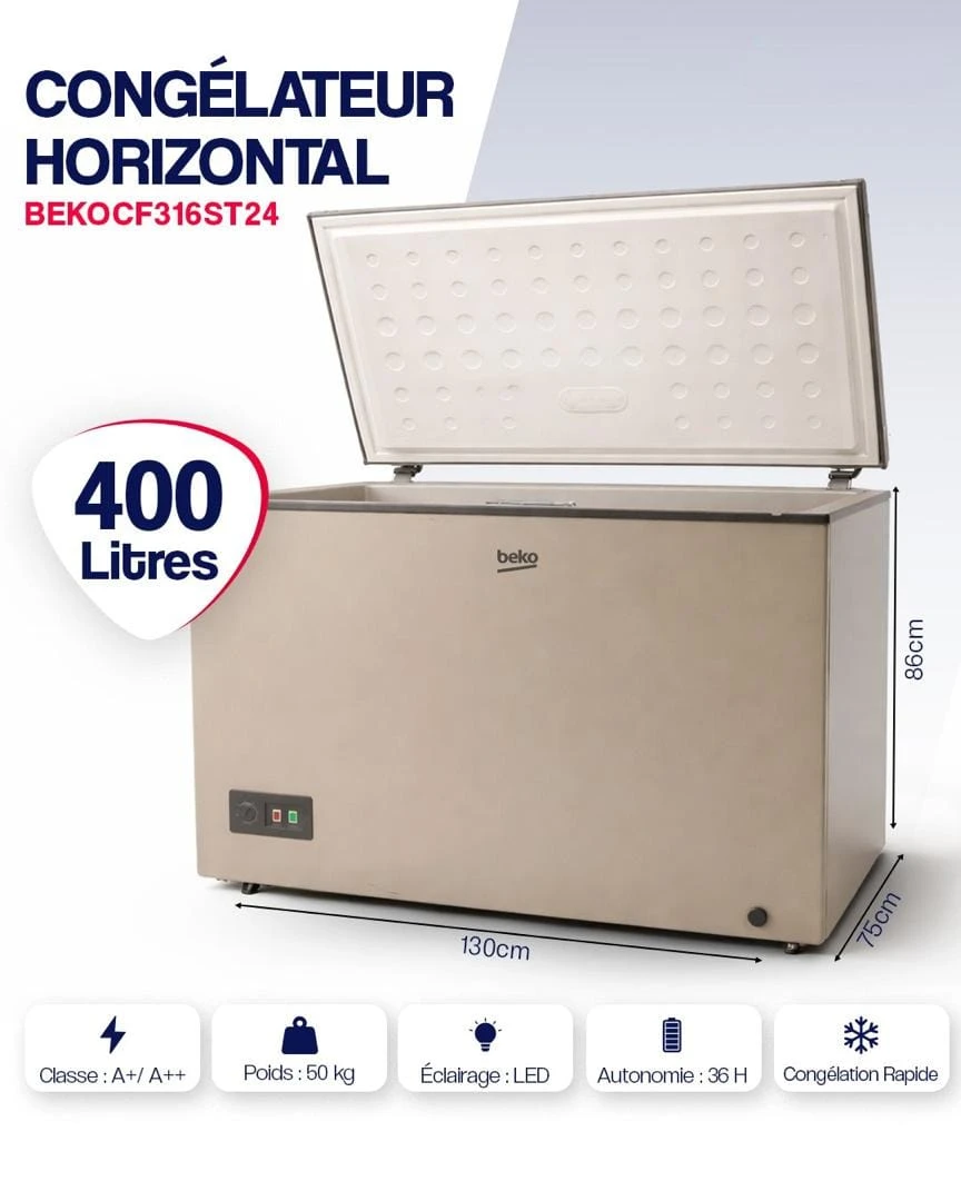 WhatsApp-Image-2026-05-15-at-11.02.21 Congélateur Horizontal BEKO 400L Gris CF316ST24 Classe A+ avec Serrure – Image 1