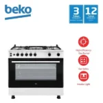 Cuisinière Beko 5 feux inox avec tourne broche 90×60 – Image 3