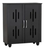 Meuble à Chaussures Hasting 2 Portes – Noir Mat