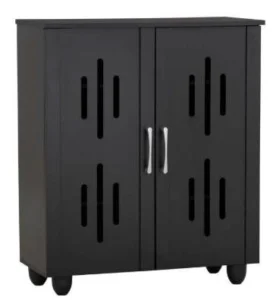 Meuble à Chaussures Hasting 2 Portes – Noir Mat