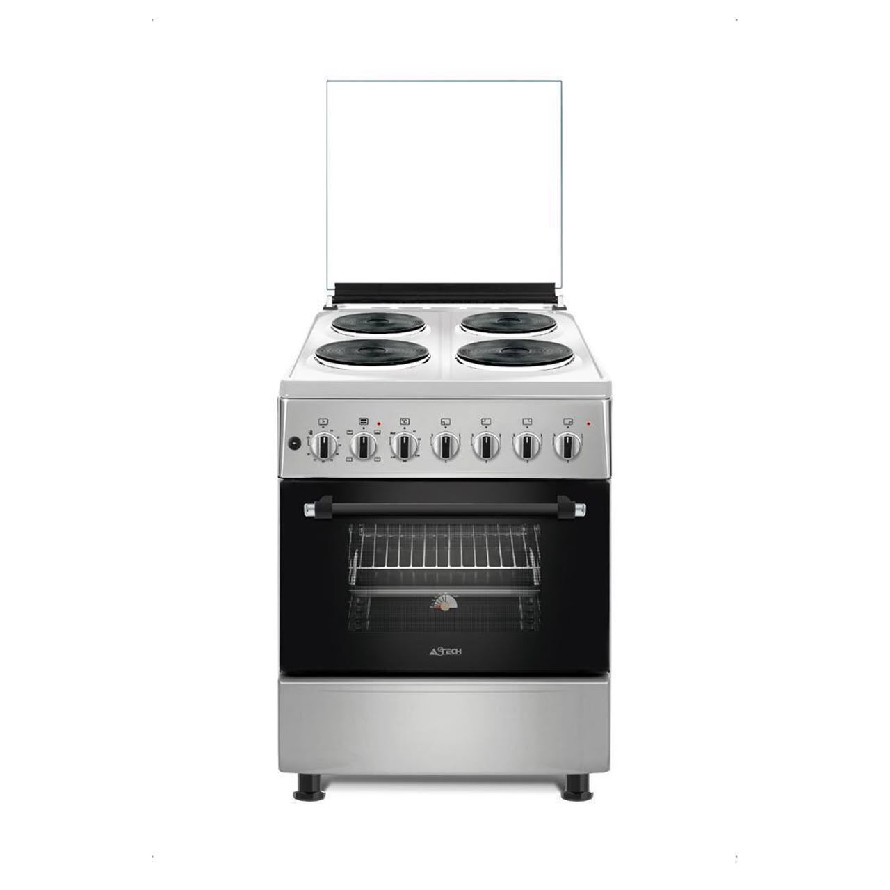 WhatsApp Image 2026-07-09 at 01.08.00 CUISINIERE ASTECH 4FEUX 60X60 ELECTRIQUE AVEC FOUR ELECTRIQUE GRIS EL04ELE – Image 1